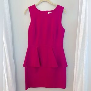 Julie Brown Peplum Pink Fuchsia Dress Size M